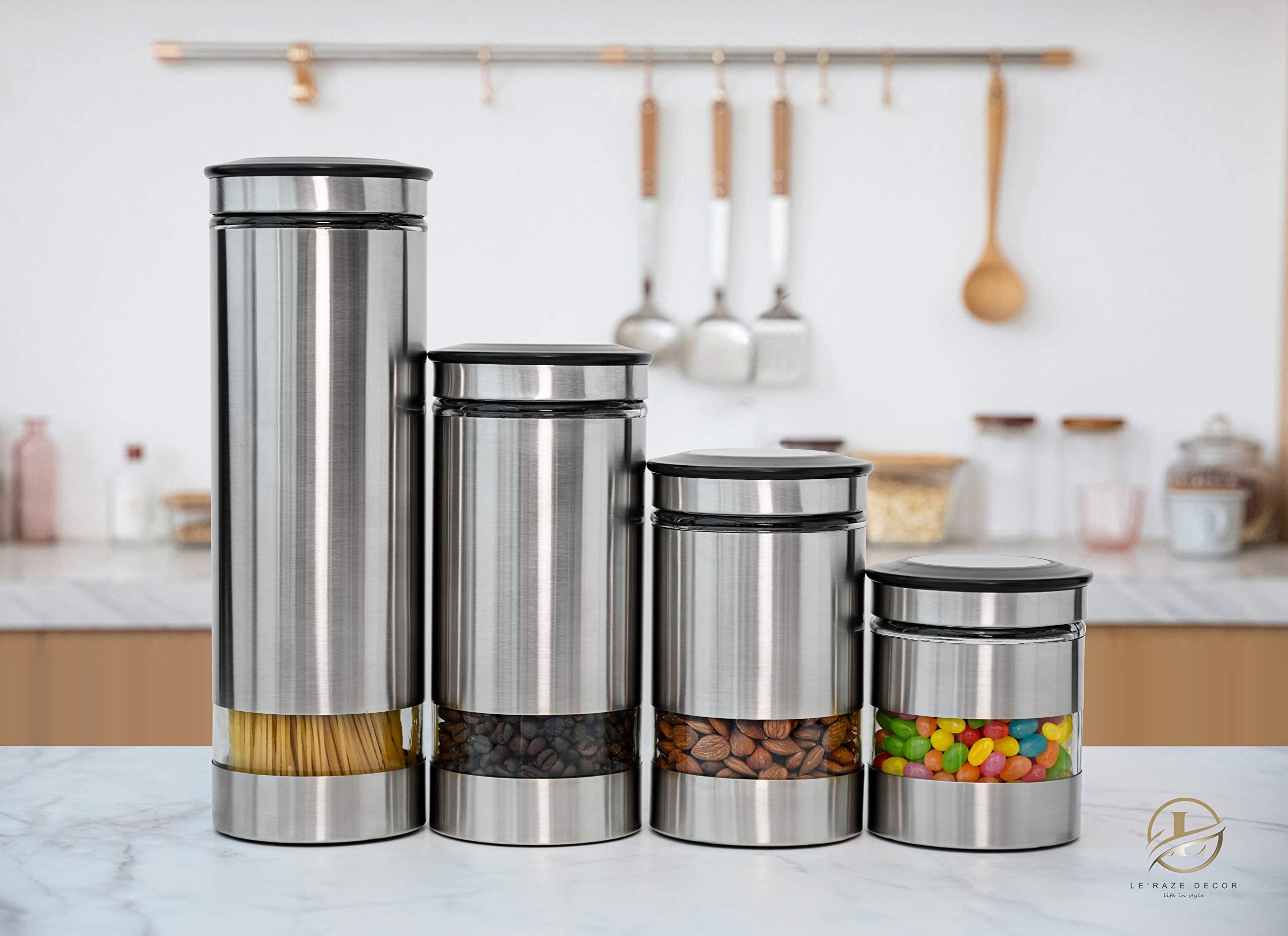 Conjunto Le'raze útil para despensas, bares y cafeterías.
