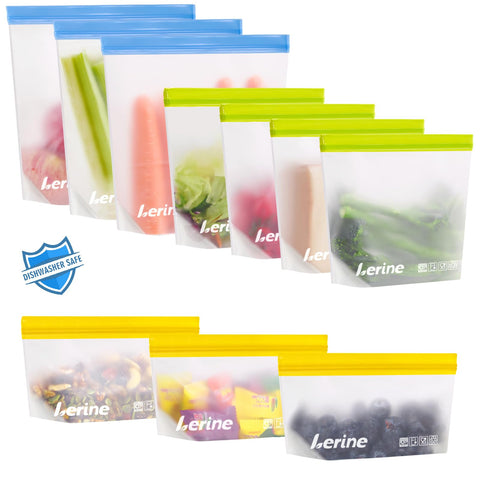 Lerine, bolsas para congelador con base vertical para 3 galones, almacenamiento ordenado.