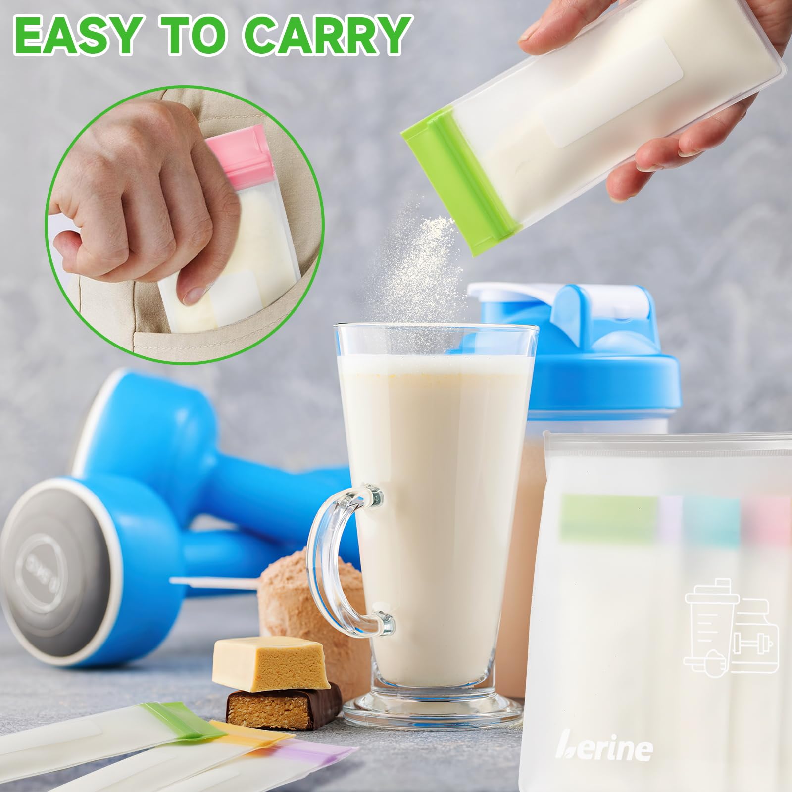 Lerine diseño compacto para bolso, organización elegante de suplementos.
