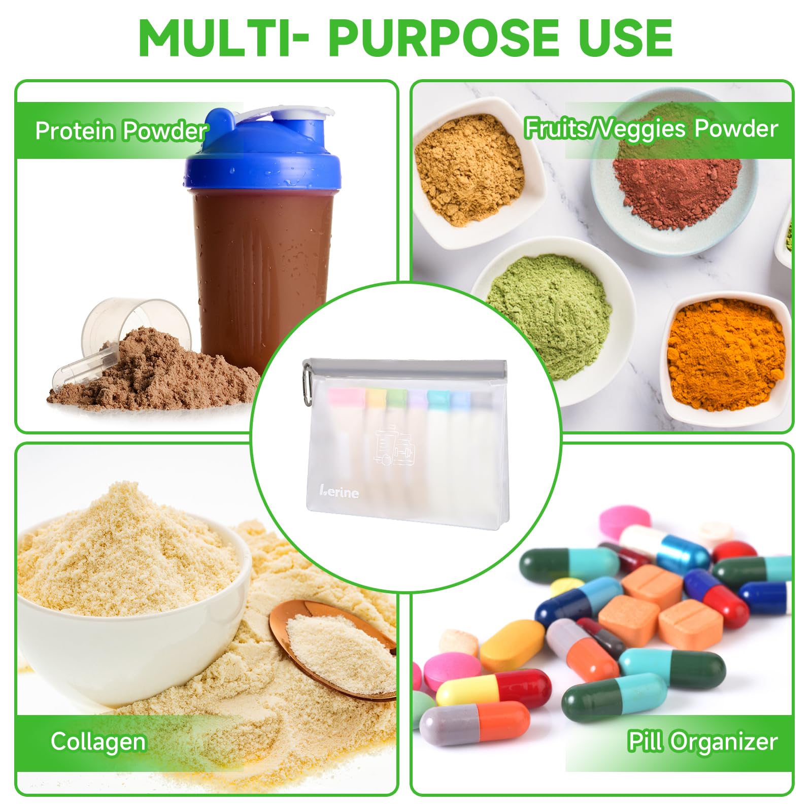 Lerine materiales de alta calidad sin BPA, reutilizables para reducir residuos.
