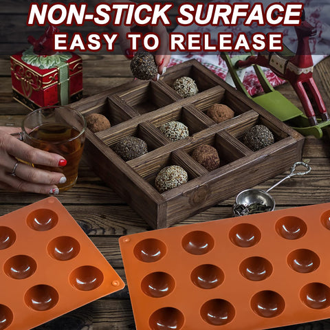 Lerykin moldes de silicona semicirculares, 15 cavidades, ideales para gelatinas y postres.