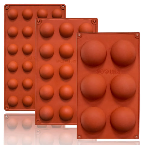 Lerykin moldes de silicona semicirculares, 24 cavidades, desmolado rápido para chocolate y mousse.