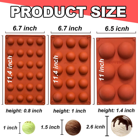 Lerykin moldes silicona semicirculares postres fríos, aptos para helados y gelatinas.