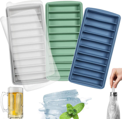 LessMo bandeja de hielo silicona con tapa, facilita desmoldeo de varillas para botellas