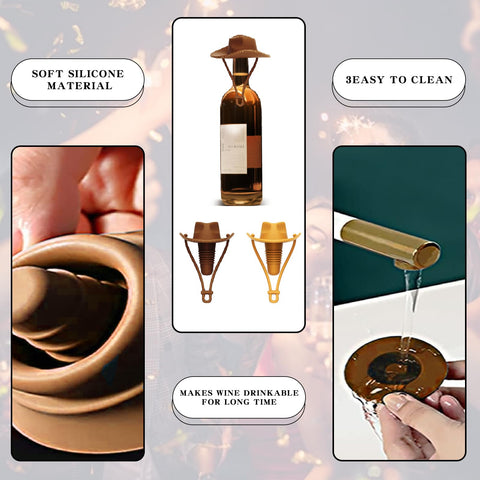 Lestp sombrero vaquero fiesta, ideal para distinguir botellas en reuniones.