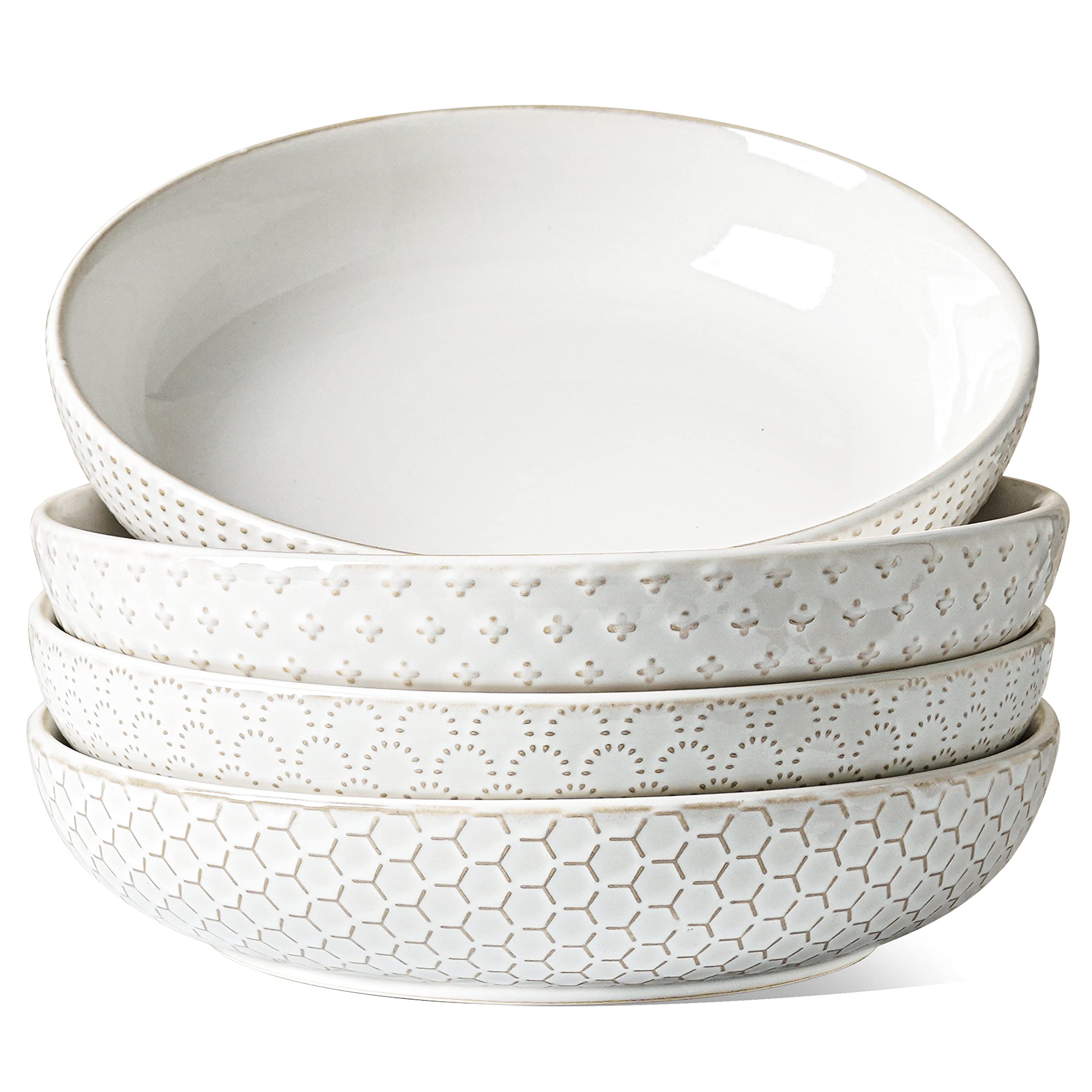 LE TAUCI cuencos para pasta con relieve exterior, porciones grandes.