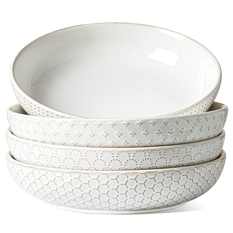 LE TAUCI cuencos para pasta con relieve exterior, porciones grandes.