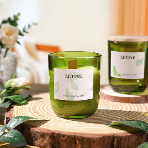 Letine tarro vela eco verde 8oz con tapa, reutilizable para proyectos sostenibles.