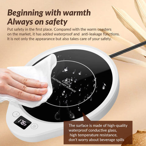 let'me amplia-superficie de calor para la mayoría de tazas.