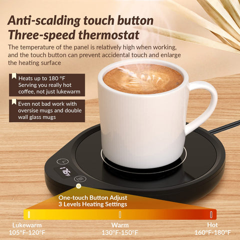 letme calentador-de-tazas con pantalla LCD y temporizador