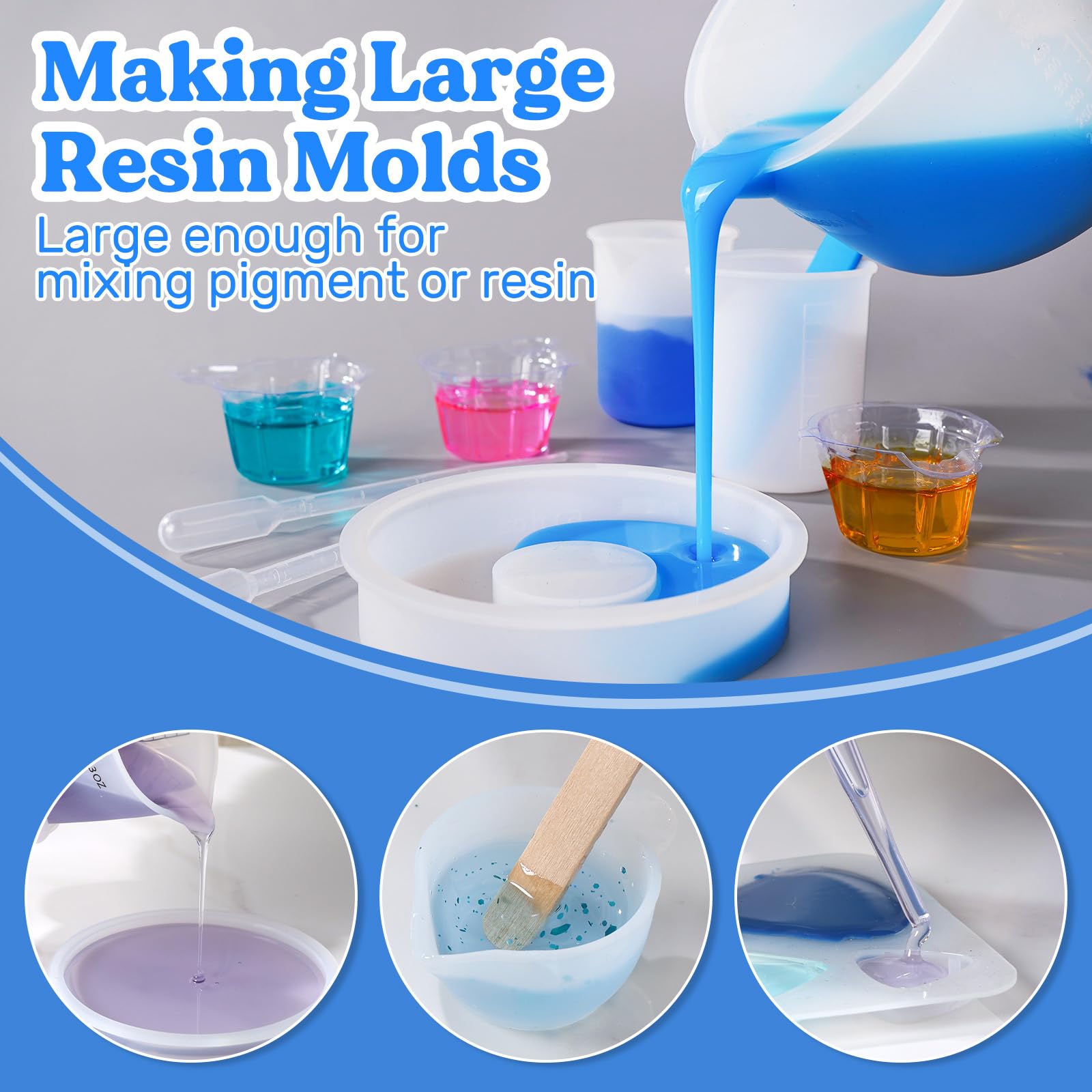 LET'S RESIN Superficie antideslizante para agarre estable durante mezclar.