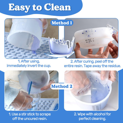 LET'S RESIN Taza de silicona con interior antiadherente para fácil limpieza.