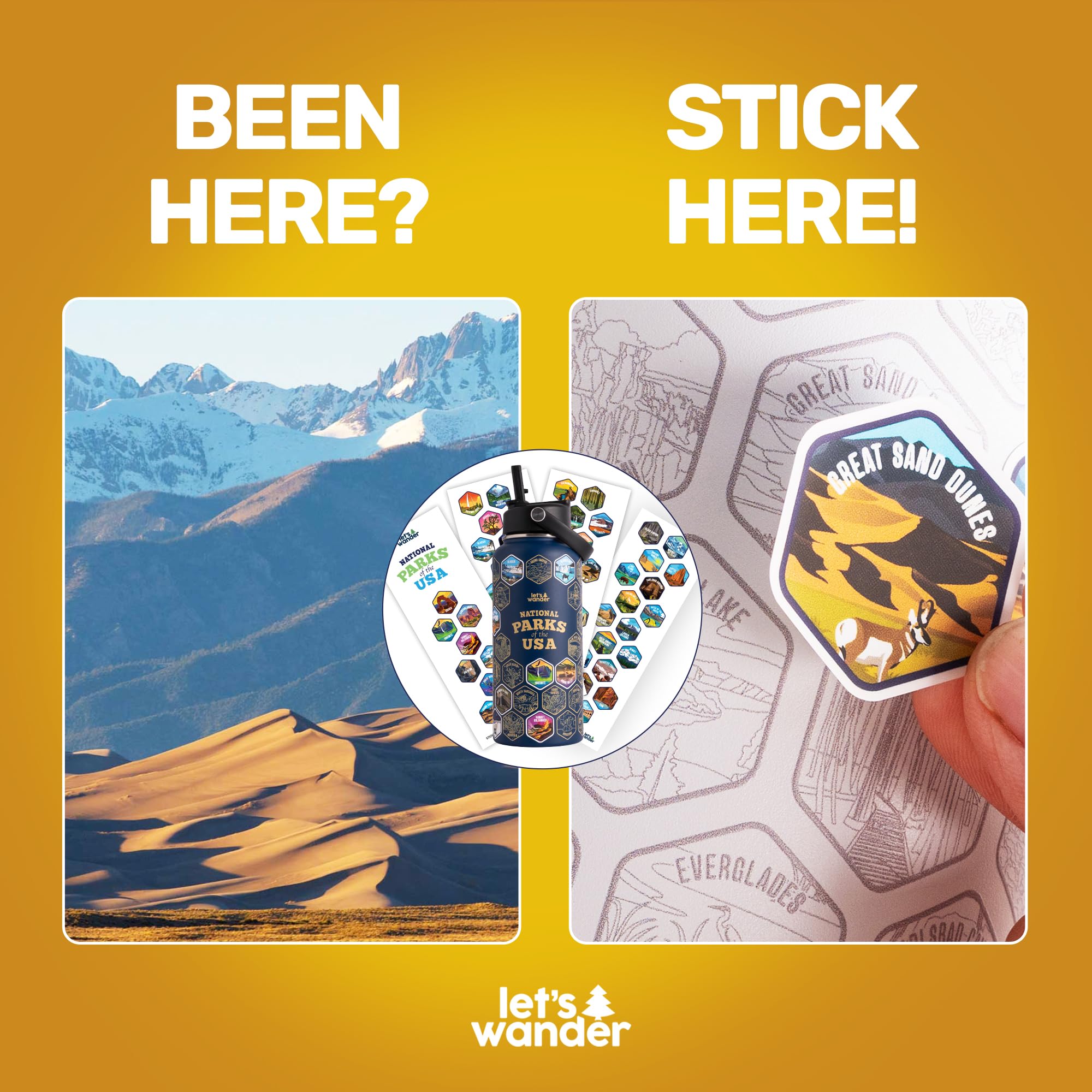 Botella LET'S WANDER libre de BPA y con alta resistencia a fugas.