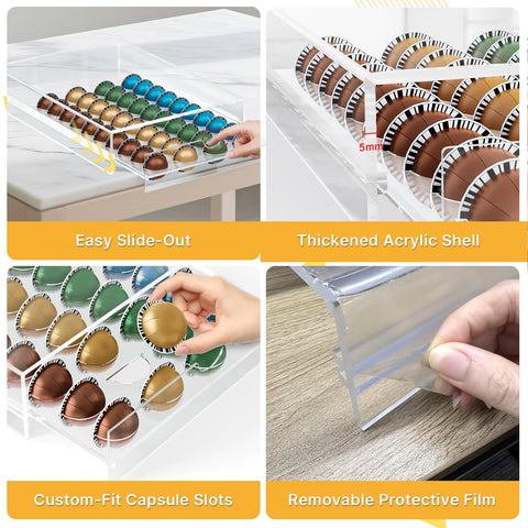 Letsteel base acrilico para capsulas vertuo simplifica uso diario.