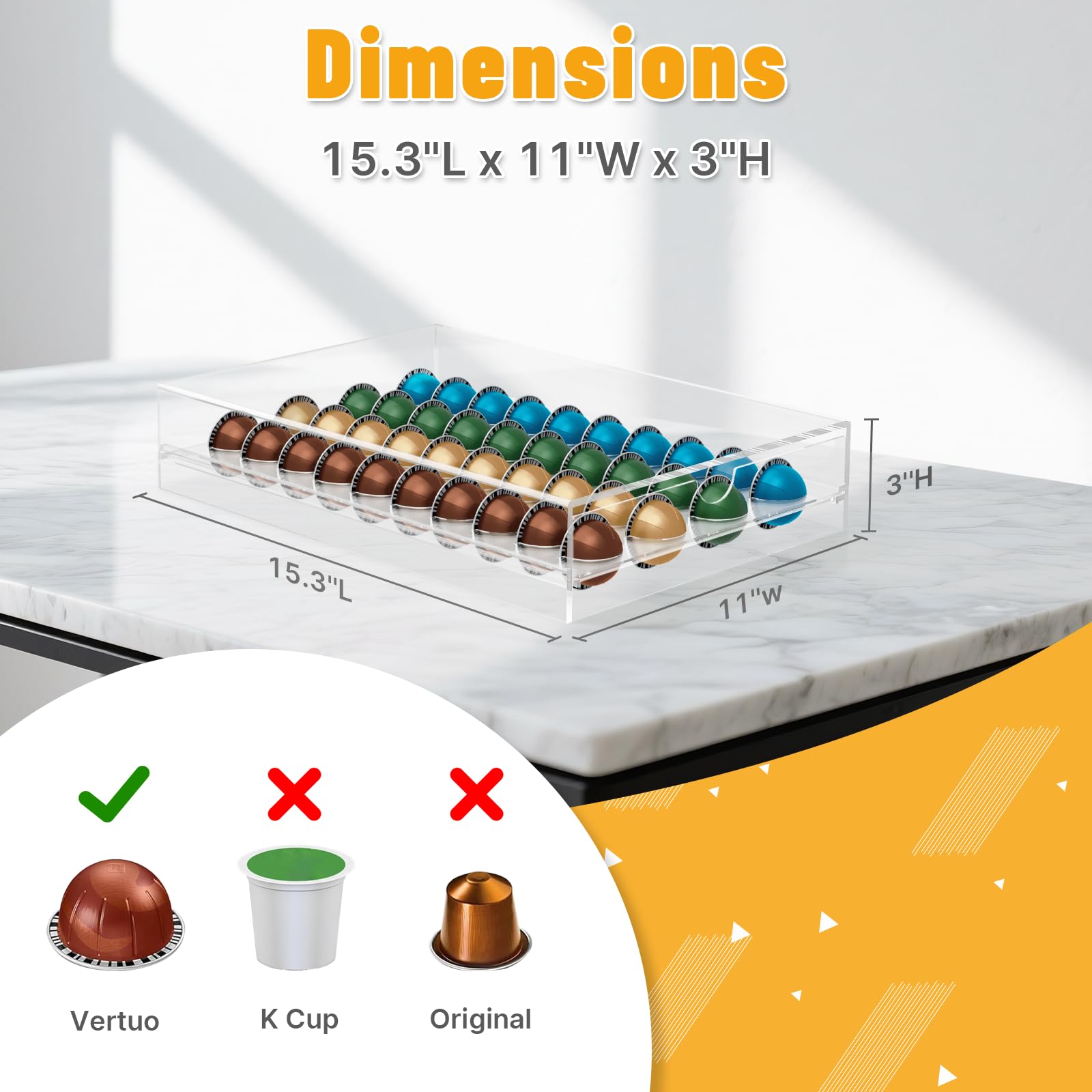 Letsteel drawer-organizador capsulas cafe vertuo facilita ordenar cápsulas.