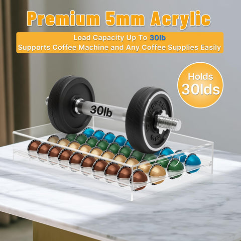 Letsteel estante capsulas cafe vertuo acrilico mantiene las cápsulas al alcance.
