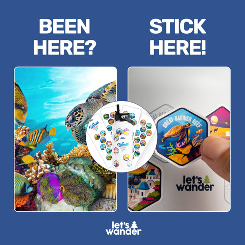 Grabado permanente de LET'S WANDER con 50 diseños añade identidad sin adhesivos