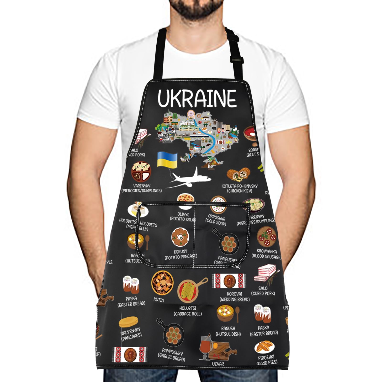 LEVLO mapa de Ucrania en el delantal para proteger la ropa al cocinar.