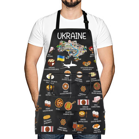 LEVLO mapa de Ucrania en el delantal para proteger la ropa al cocinar.