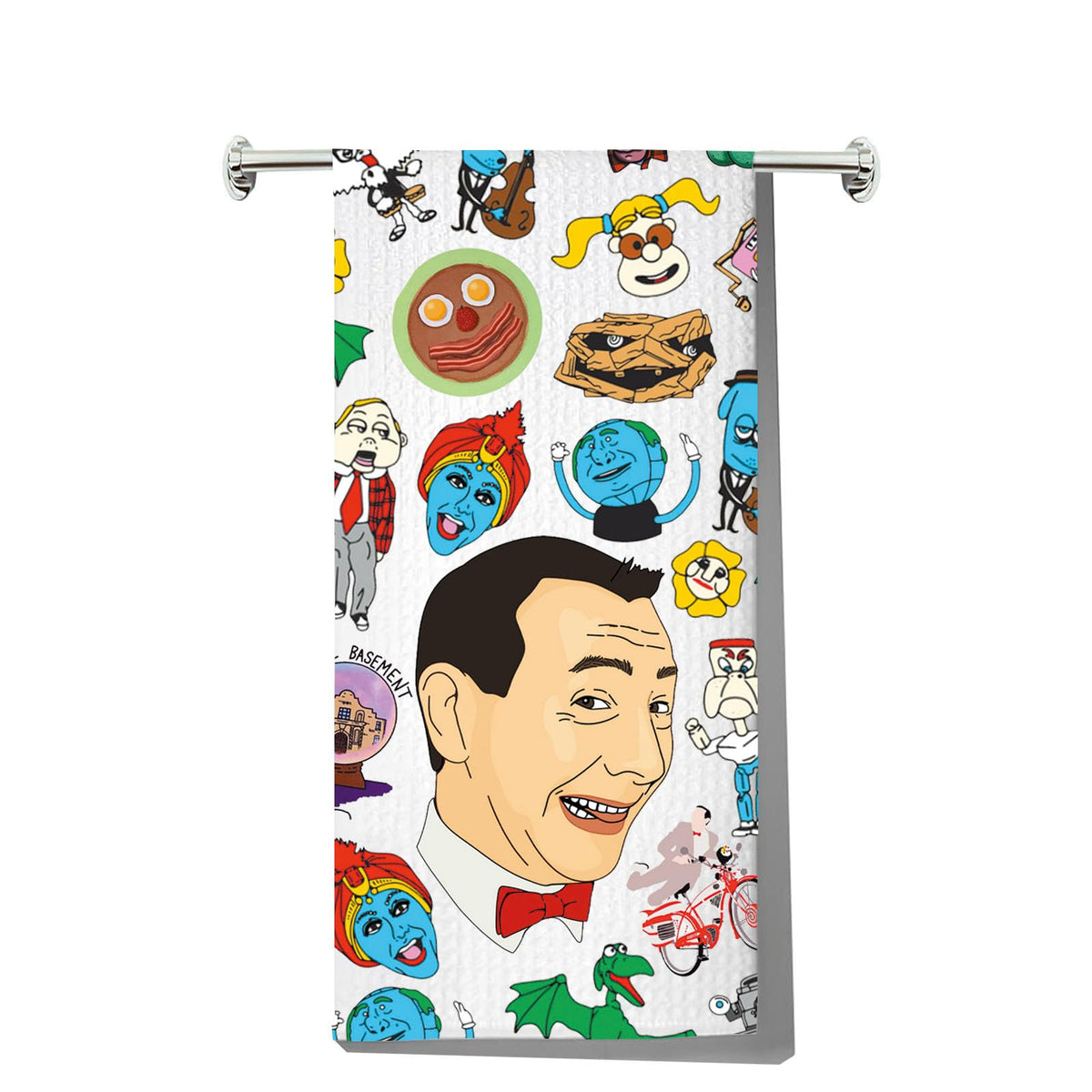 LEVLO Peewee Herman 80s, frente de toalla, absorbente y suave.
