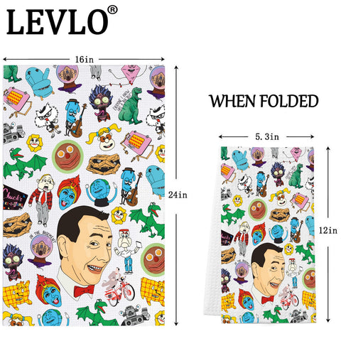 LEVLO toalla Peewee Herman, detalle Dottie, regalo ideal para fans.