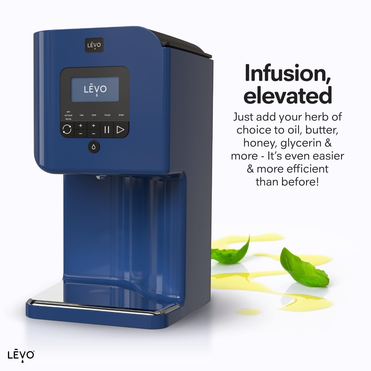 LEVO II+ activación de hierbas para liberar aromas naturales.