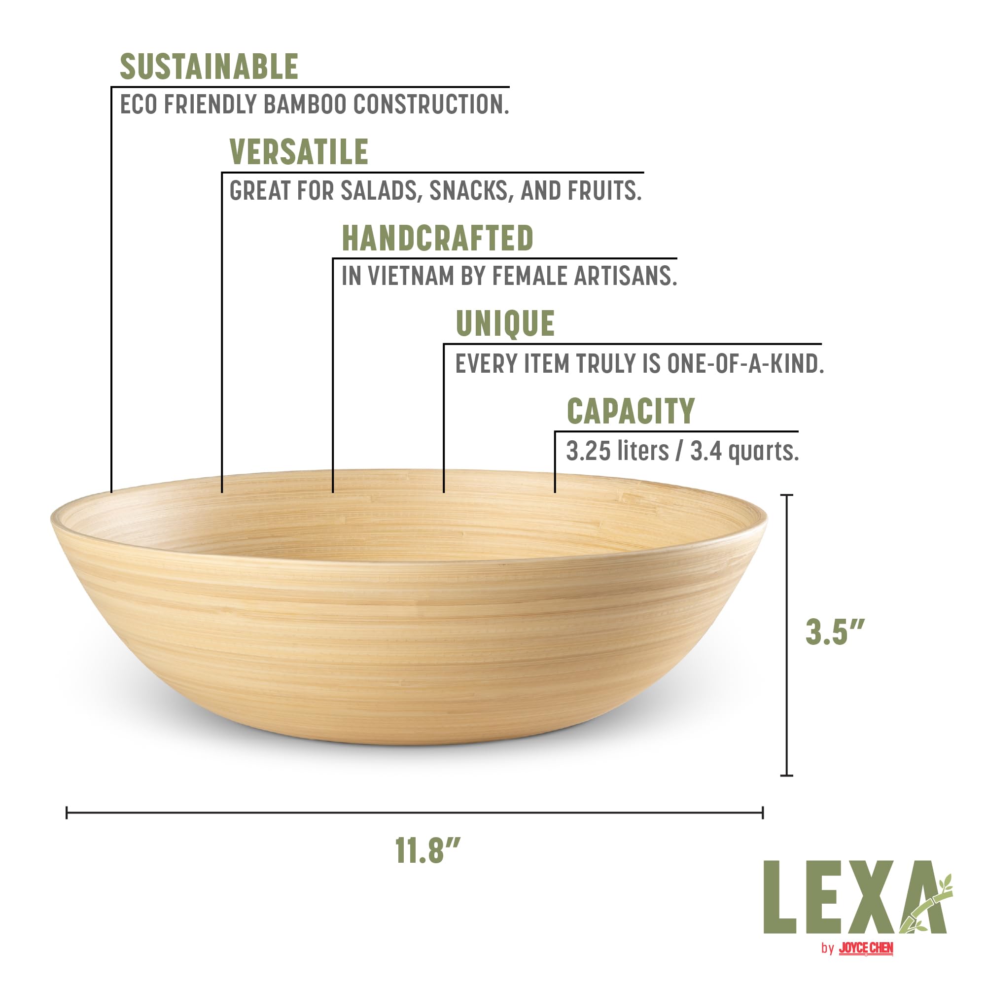 LEXA ideal para uso en encimera de cocina con bambú natural.