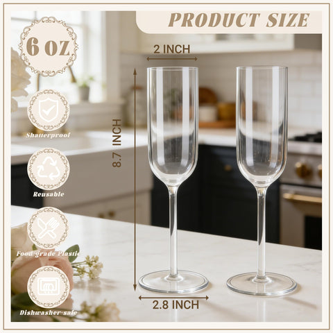 Copas de champagne LEYIQU antiquiebre para bodas y celebraciones.