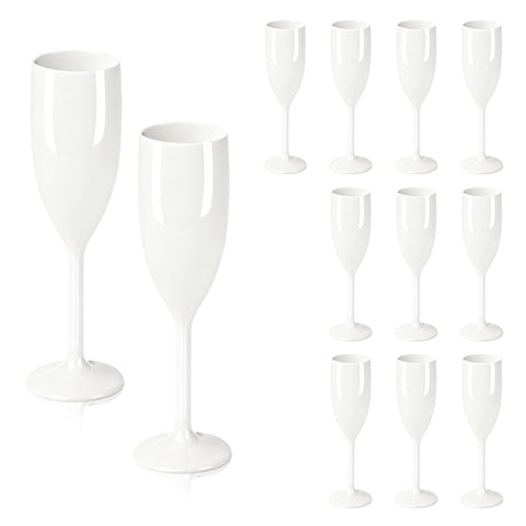 Copas LEYIQU de champán plástico para brindis en bodas y fiestas.