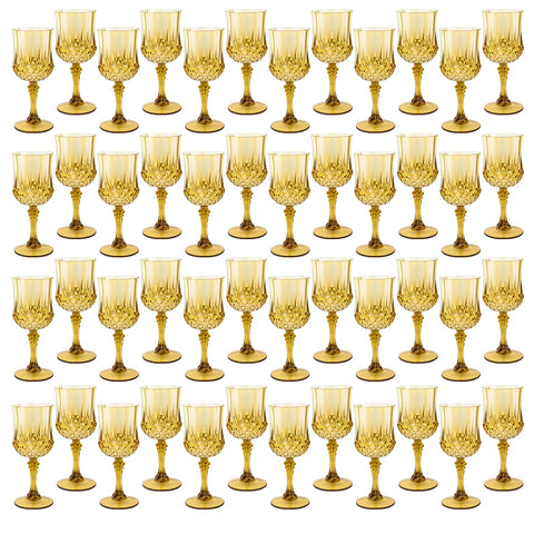 LEYIQU copas de plástico vintage doradas para bodas y recepciones.