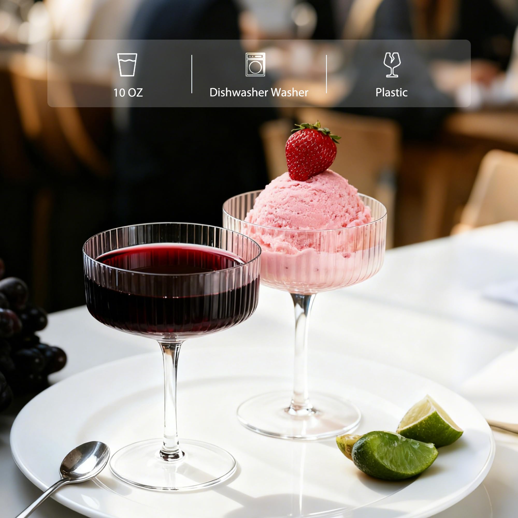 Vaso LEYIQU de cóctel uso múltiple para bebidas y postres