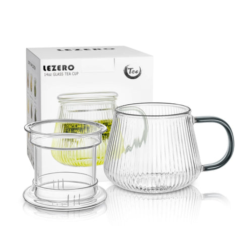 Taza infusor Lezero con filtro y tapa para té limpio y aromático