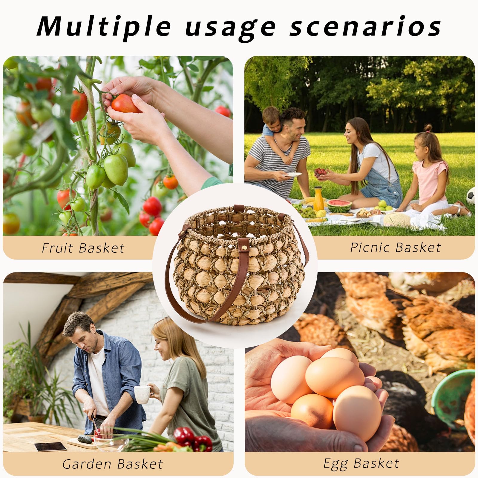 LGENHOOM cesta de almacenamiento de frutas para la despensa interior.