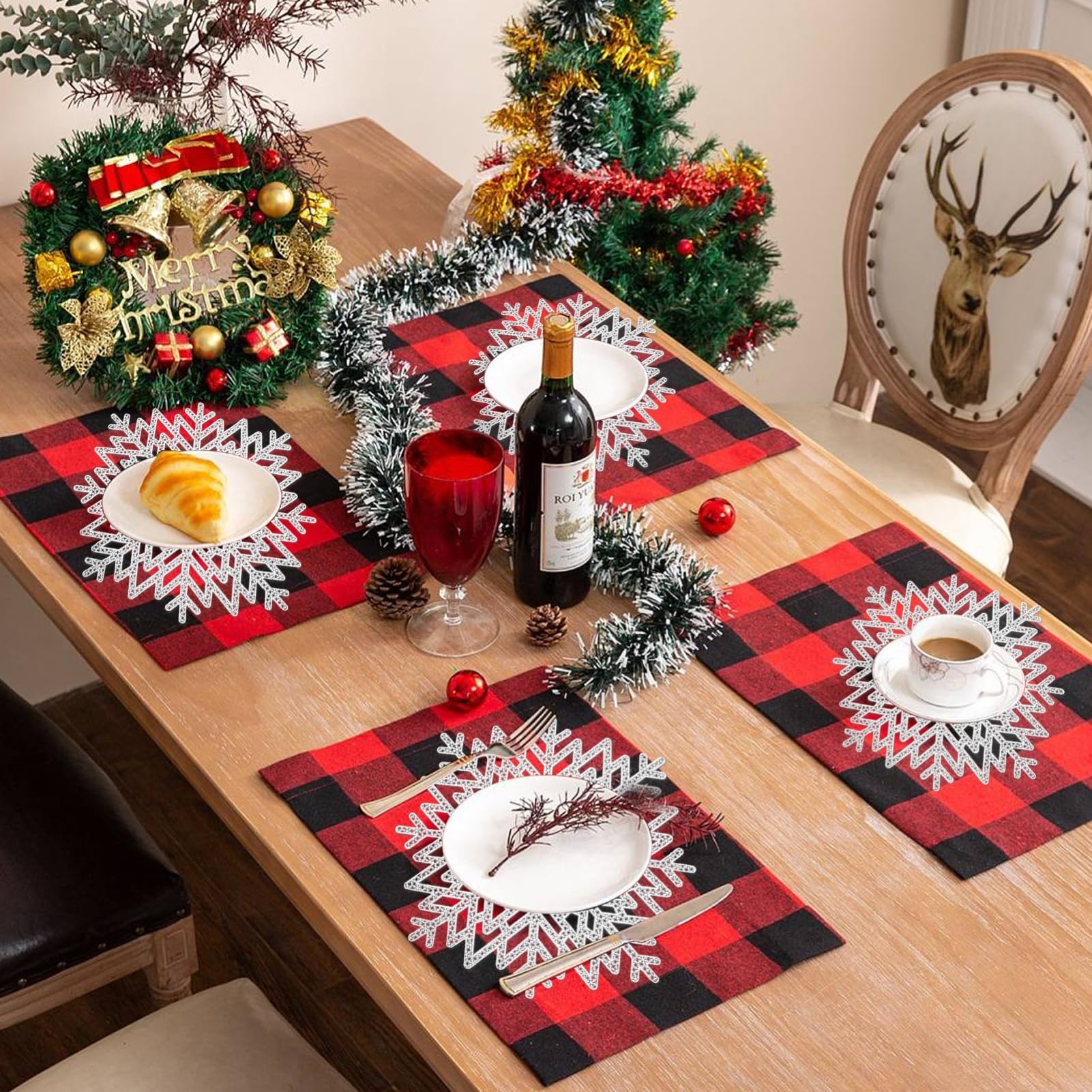 Decoración invernal LGJkYF para Navidad o Año Nuevo en la mesa.