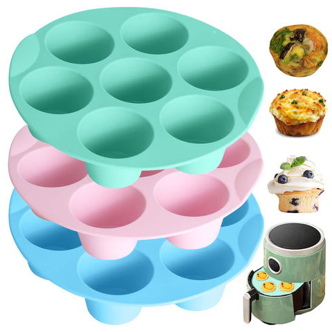 Moldes LGQUK para bocados de huevo, 7 cavidades para hornear en lote