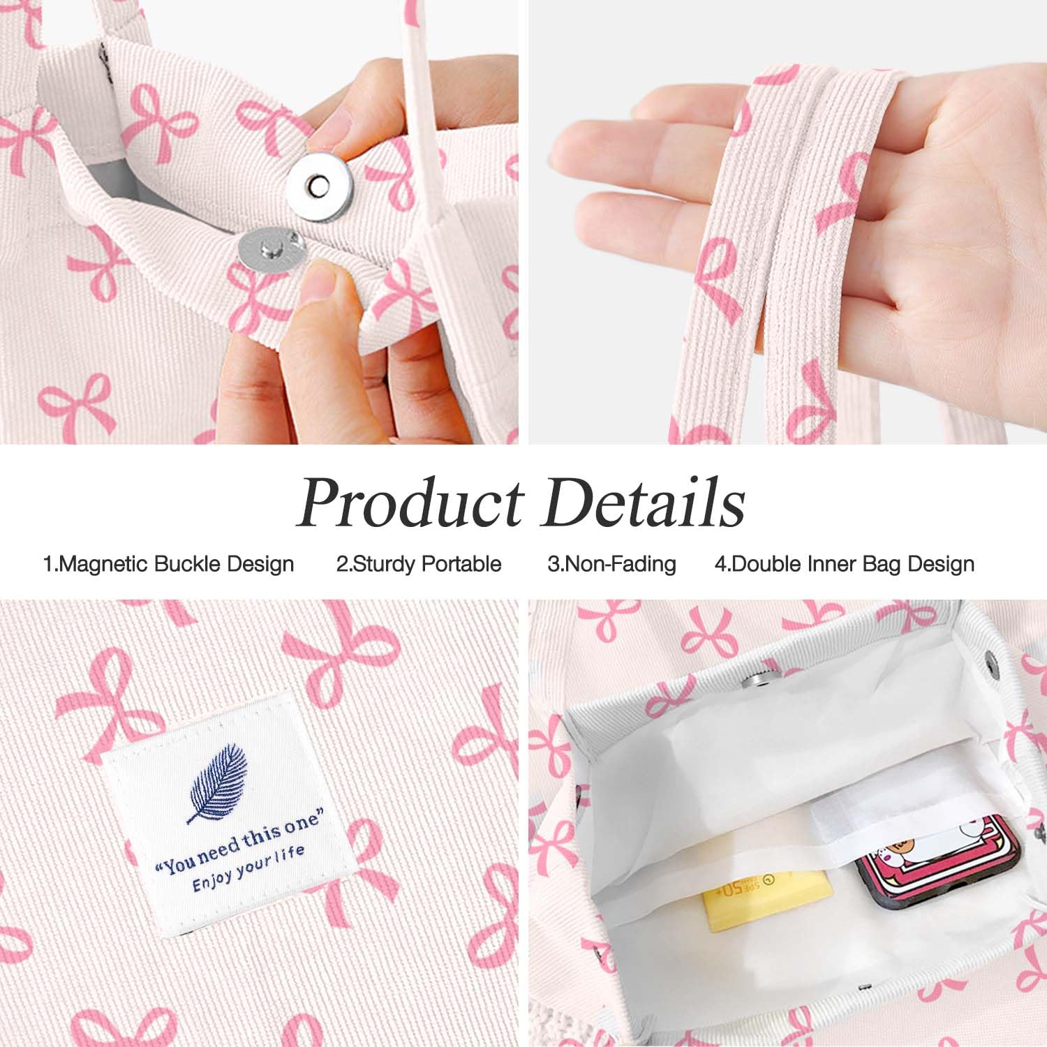 LHMTQVK bolso de pana, regalo perfecto para mujer y familia