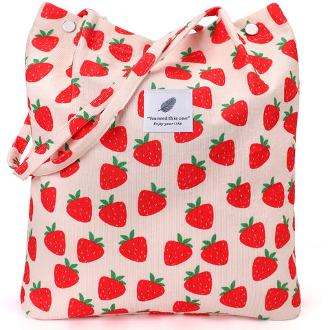 Cartera LHMTQVK de pana acanalada fresa ideal para uso diario y organización interna.