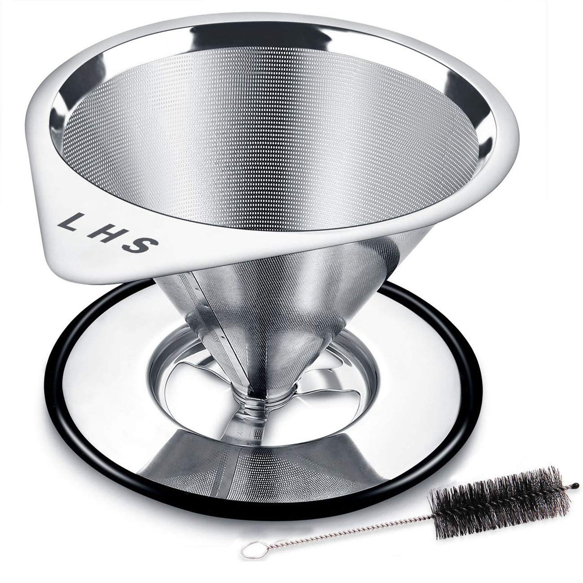 LHS filtro cono acero inoxidable para café; evita posos en la taza
