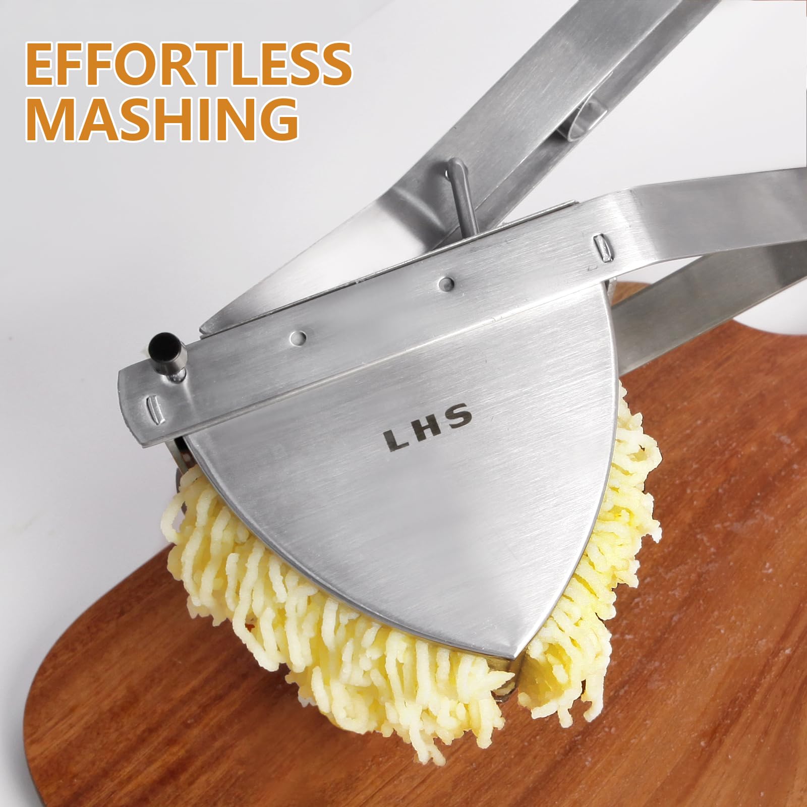 Mango ergonómico LHS ofrece confort al triturar papas.
