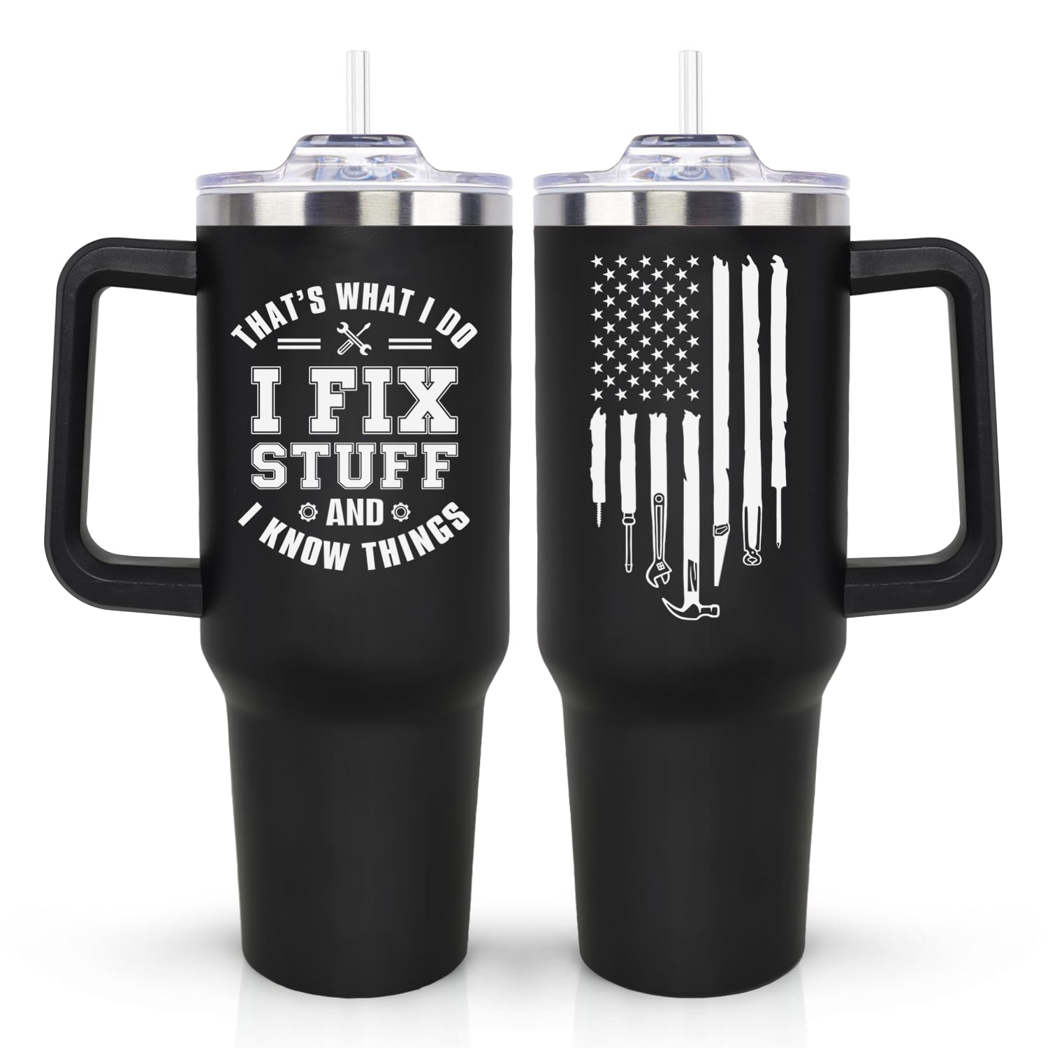 LHSCVUFASC 40 onzas tumbler con diseño divertido, ideal como regalo práctico.