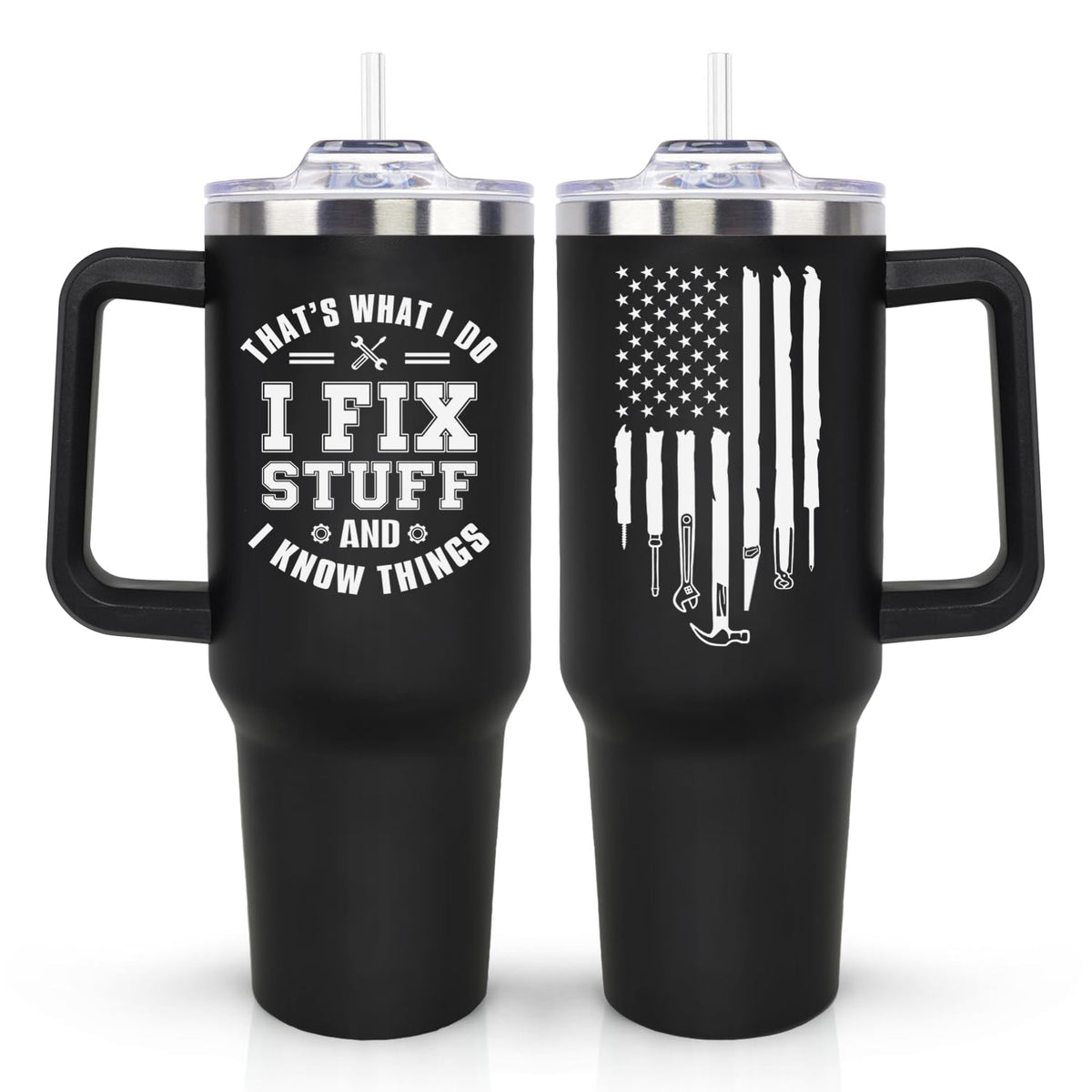 LHSCVUFASC 40 onzas tumbler con diseño divertido, ideal como regalo práctico.