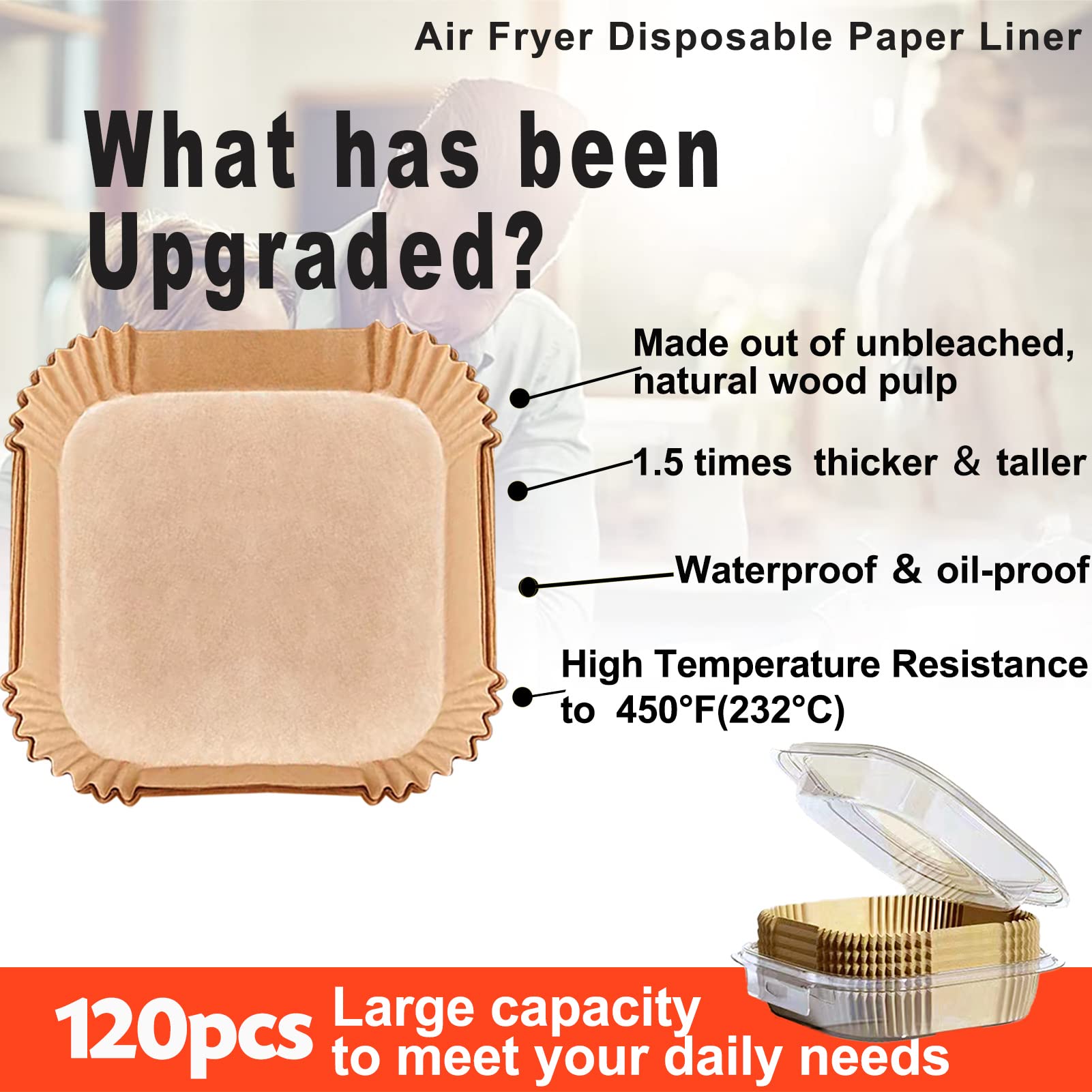 LHSHAD papel para freidora 4 cuartos sin BPA, seguro y resistente al calor.