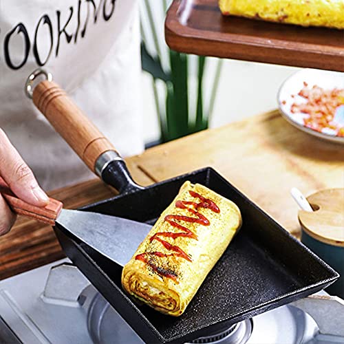 LI-GELISI Tamagoyaki Pan 9x7, perfecta para panqueques y tortillas suaves.
