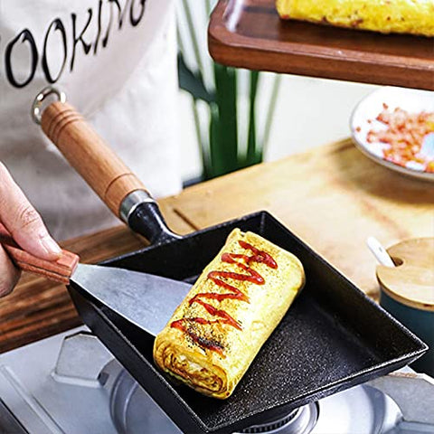 LI-GELISI Tamagoyaki Pan 9x7, perfecta para panqueques y tortillas suaves.