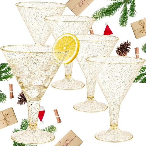Copa martini dorada Liacere, 24 unidades, ideal para bodas y fiestas.