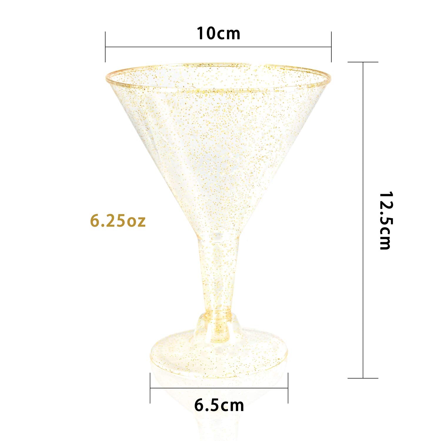 Copa martini dorada Liacere, 6,25 oz, diseño hueco para mayor estabilidad.