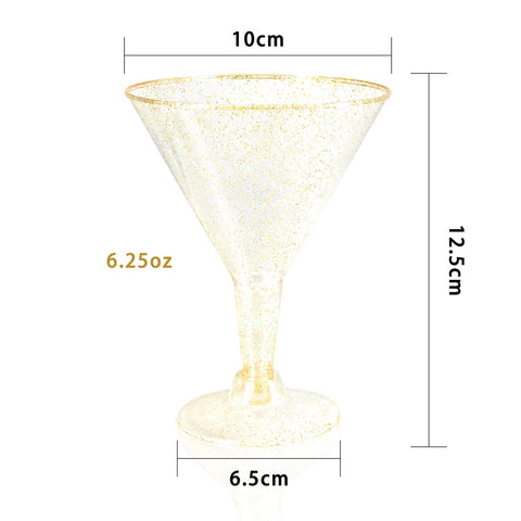 Copa martini dorada Liacere, 6,25 oz, diseño hueco para mayor estabilidad.