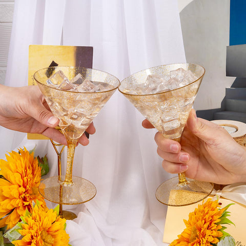 Copas martini Liacere desechables doradas, perfectas para fiestas y reuniones