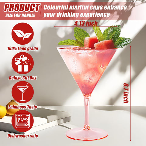 Liacere copas martini de plástico libres de BPA para uso seguro.