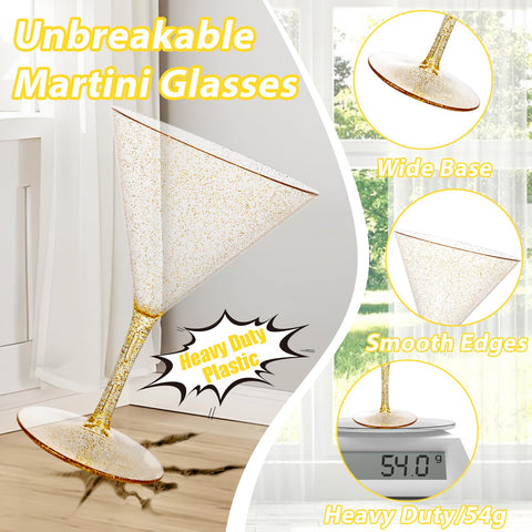 Conjunto Liacere de 6 copas martini doradas para brindar